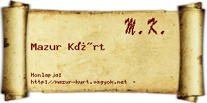 Mazur Kürt névjegykártya